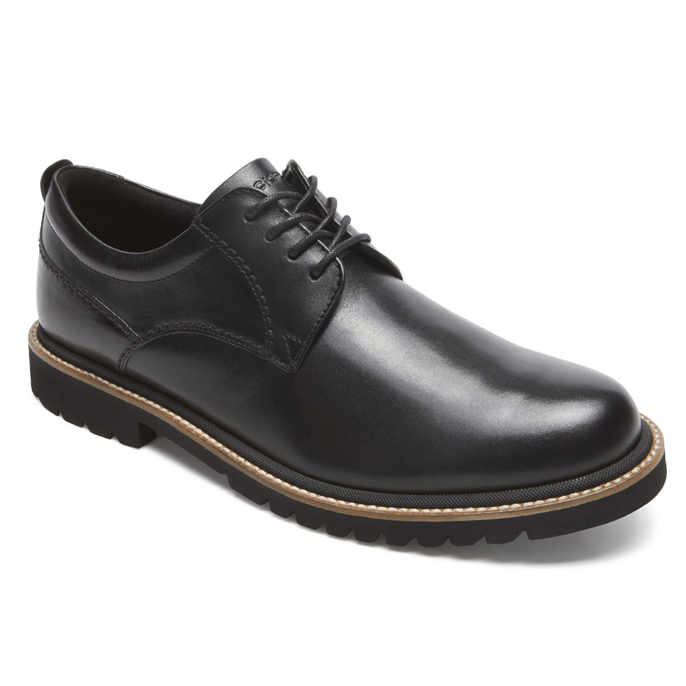 Rockport Oxfords For Mens Black - Marshall Plain Toe - QD2968154